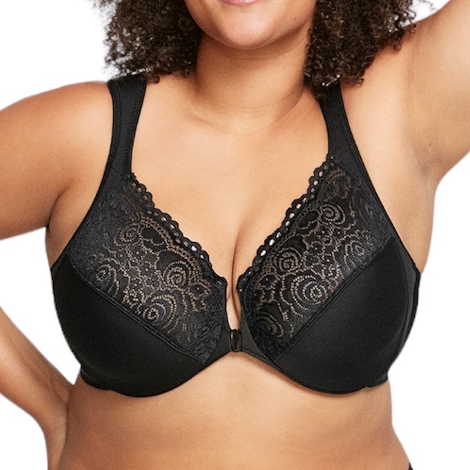 Glamorise 42d Wonderwire Black Front Closure Bra! New!